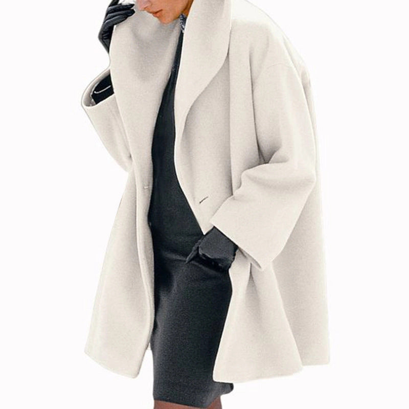 Women's Trendy Clothes Multi-color Round Neck Loose Sweater Woolen Coat Solid Casual Coat For Autumn And Winter LadyShow.Store