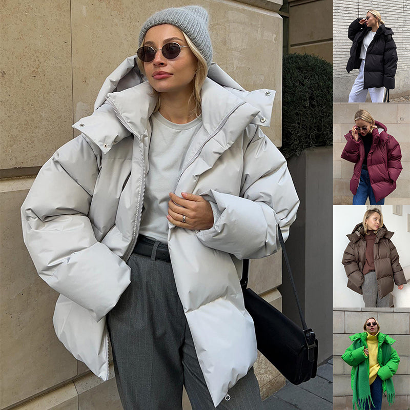 Fashion Coat With Removable Hood Cotton Jacket Winter Warm Windproof Loose Cotton Jacket Loose Parka Outerwear Clothing CJD