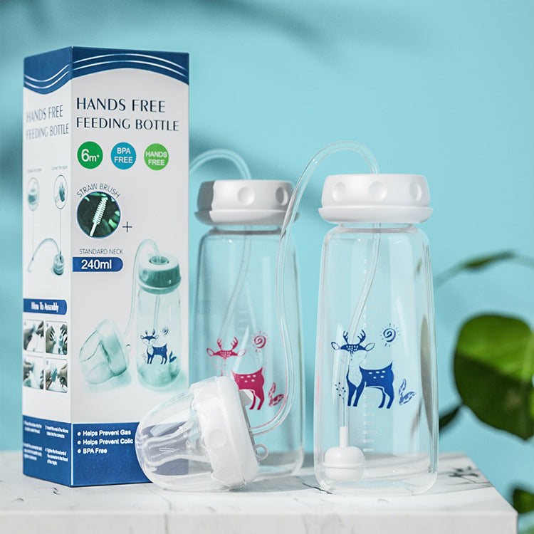 Baby Hand-free Standard Diameter 240ml Feeding Bottle LadyShow.Store
