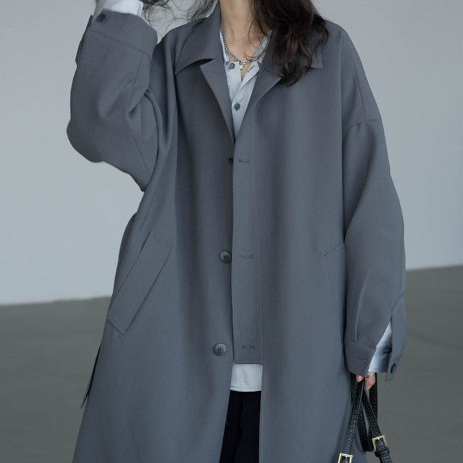 Mid-Length Casual Women's Tie-Up Waist Windbreaker Jacket Pi-Mart