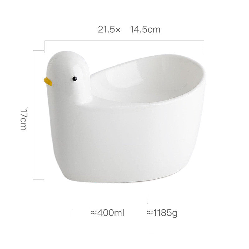 Ceramic Pet Cat Bowl High Feet Neck Guard Anti-Black Chin Pets Fashion