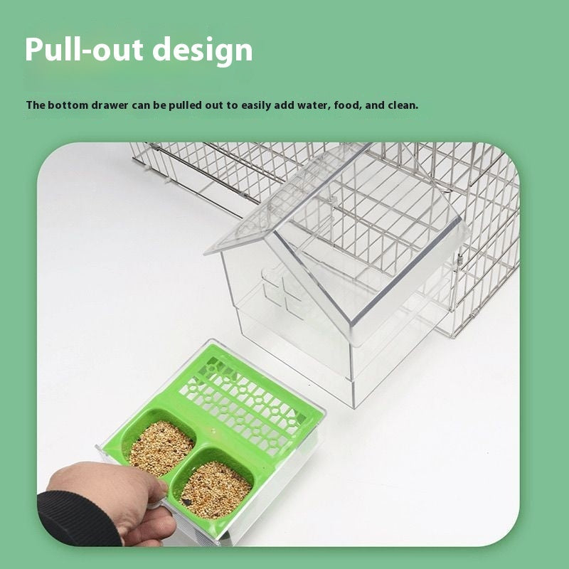 Peony Parrot Feeder Villa Transparent Pets Fashion