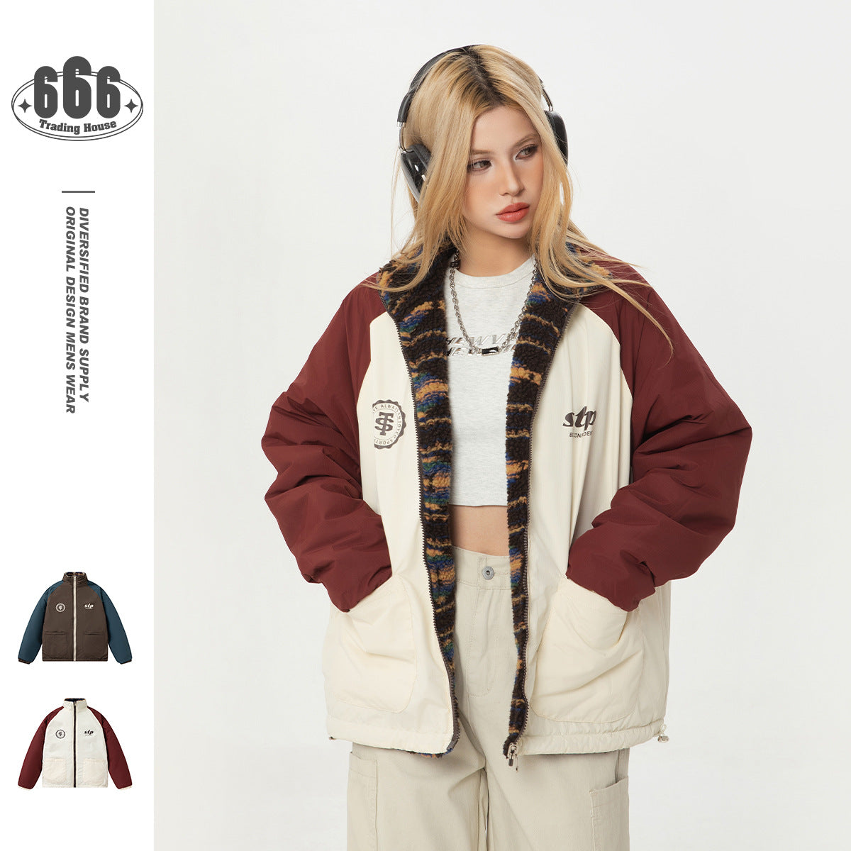 Retro Double-sided Wear Loose Couple Winter Cotton Dress Same Lamb Wool Coat Best YouTube Store