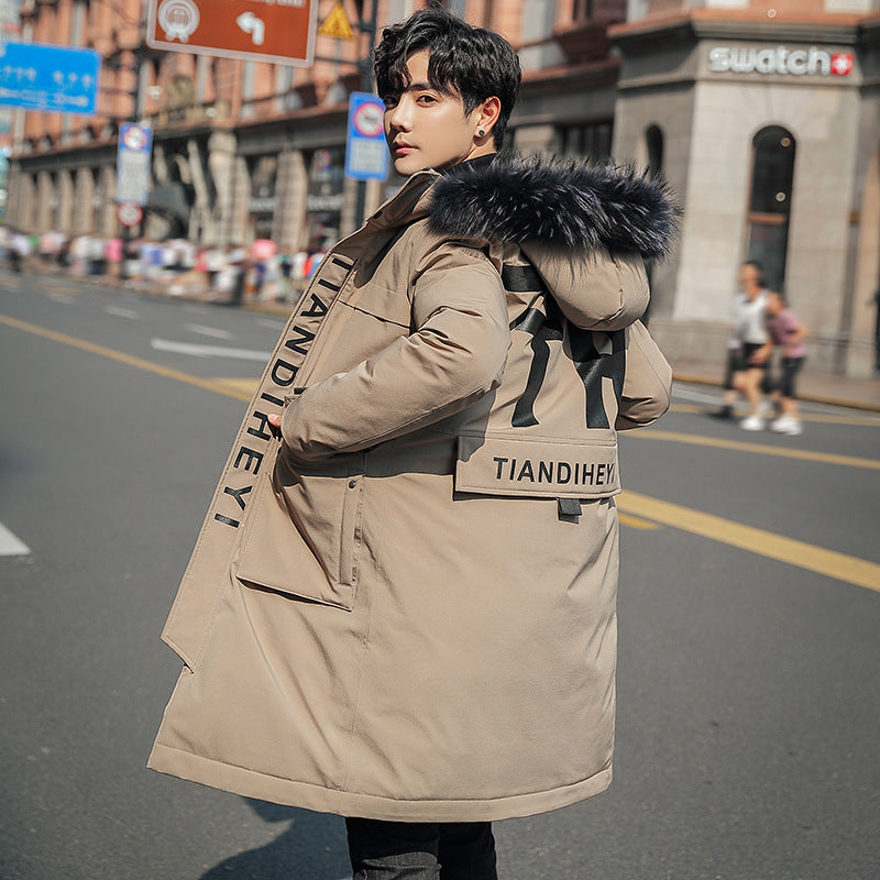 2019 Winter Stylish Long Hooded Cotton Jacket for Men Pi-Mart