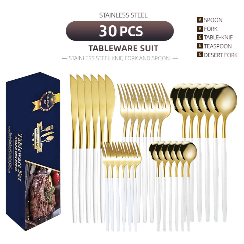 Stainless Steel Knife And Forks 30-piece Tableware Set Suit
