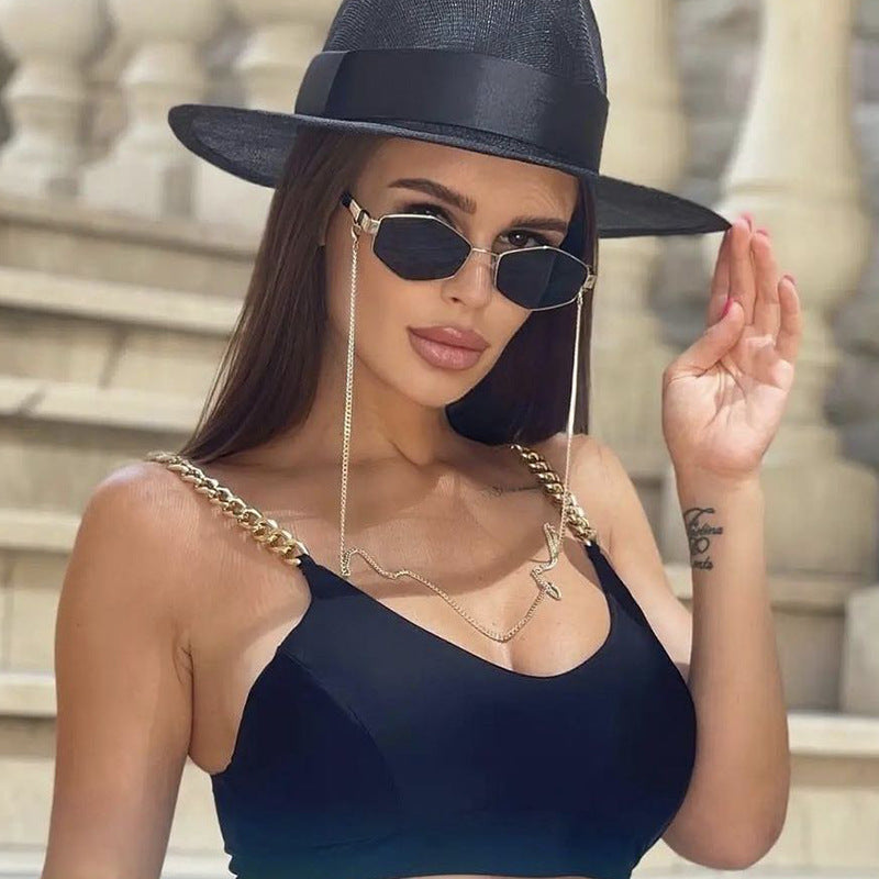 Women's Fashion Personality Chain Korean Style Sunglasses CJD