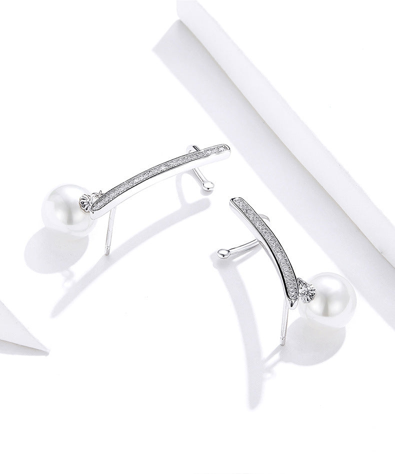 Fashion Women's S925 Silver Pearl Earrings LadyShow.Store