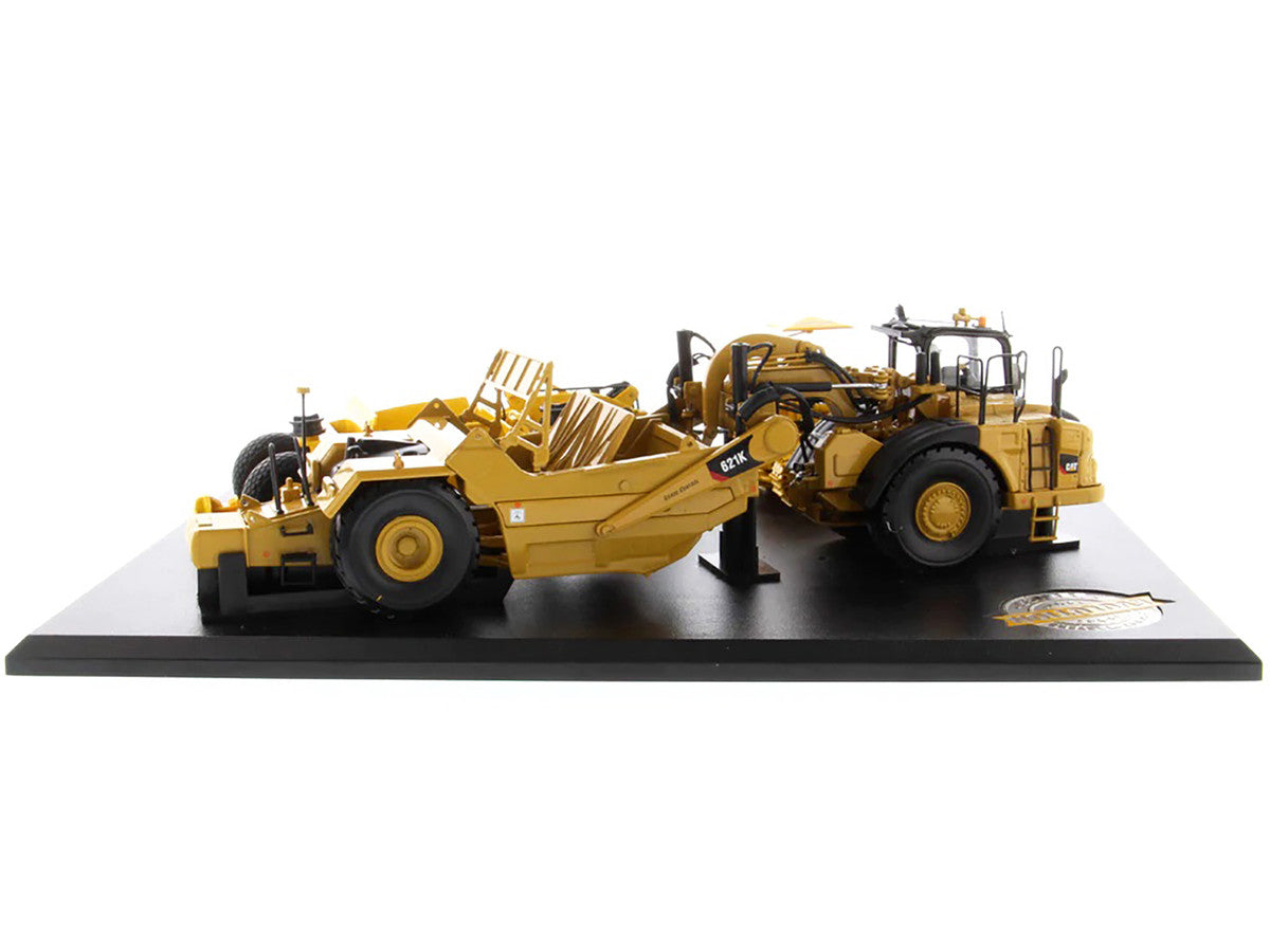 CAT Caterpillar 621K Tractor Scraper and CAT Caterpillar D7 Track-Type Tractor with No. 70 Scraper Set "Evolution Series" 1/50 Diecast Models by Diecast Masters LuxuryLifeWay Online Store