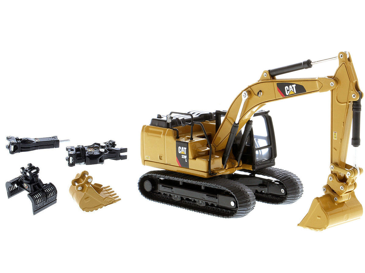 CAT Caterpillar 320F L Hydraulic Tracked Excavator with 5 Work Tools "Play & Collect!" 1/64 Diecast Model by Diecast Masters LuxuryLifeWay Online Store
