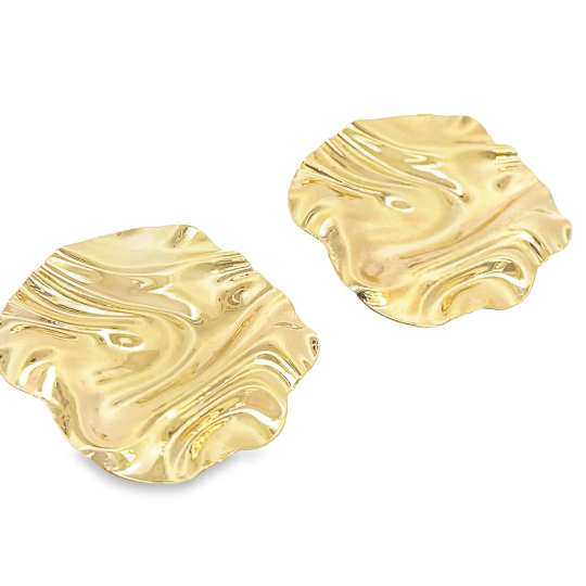 Modern Folded Round Ruffle Earrings (L465) LuxuryLifeWay Online Store