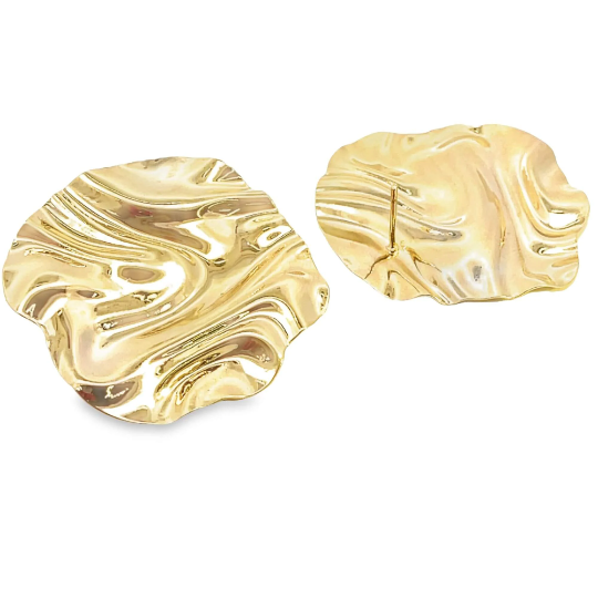 Modern Folded Round Ruffle Earrings (L465) LuxuryLifeWay Online Store