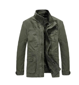 JEEP Men's Spring Cotton Jacket - Long Loose Fit Pi-Mart