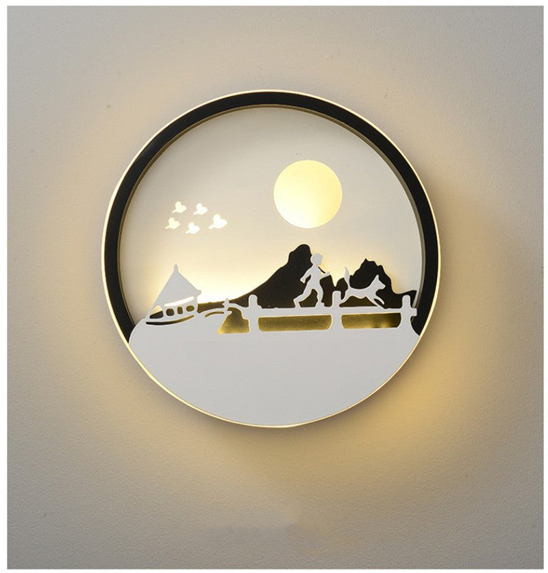 Wall Lamp Bedroom Modern Minimalist Creative Background PearlNestDecor.com