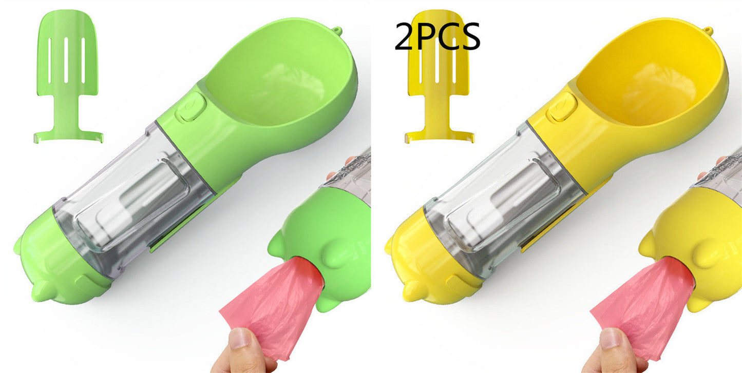 Pet Water Bottle Feeder Bowl Garbage Bag Storage Portable Pet Outdoor Travel 3 In 1 Dog Water Bottle Pets Fashion