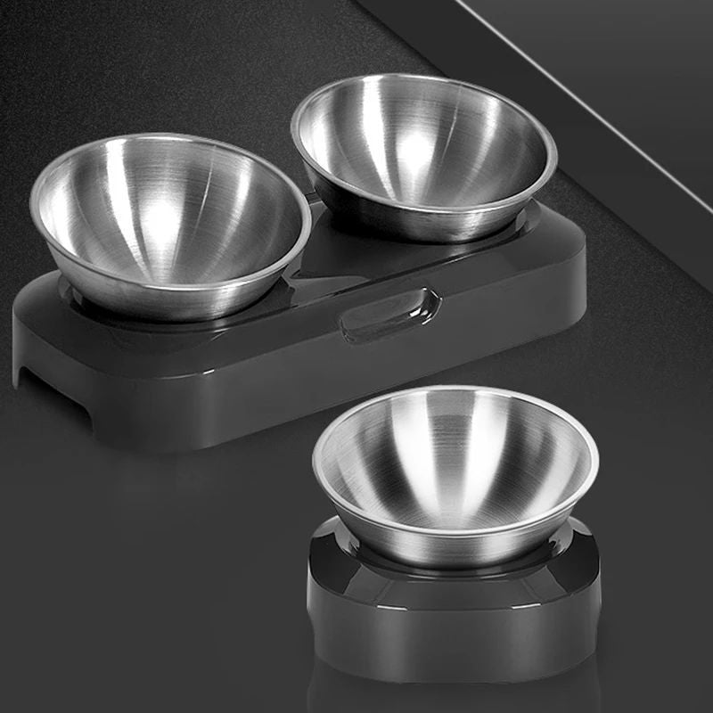 Easy To Clean Stainless Steel Cat Bowl Dog Food And Water Bowls With Stand Metal Cats Dogs Double Single Pet Feeding Feeder Bowl Pets Fashion