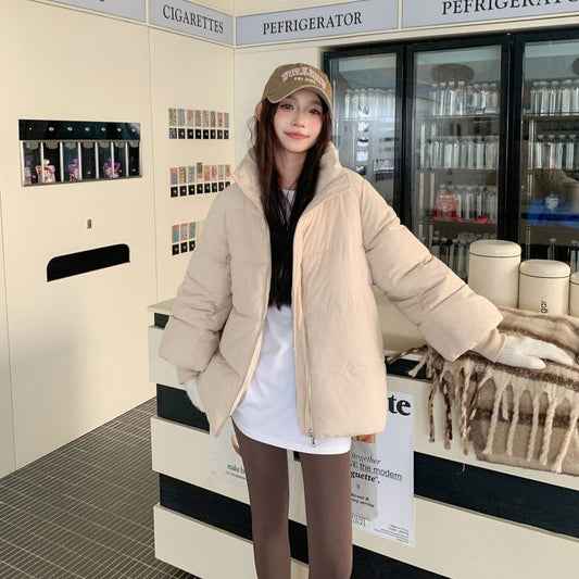 Loose Thick Small Coat Korean Style Fashion Student Cotton-padded Coat Best YouTube Store