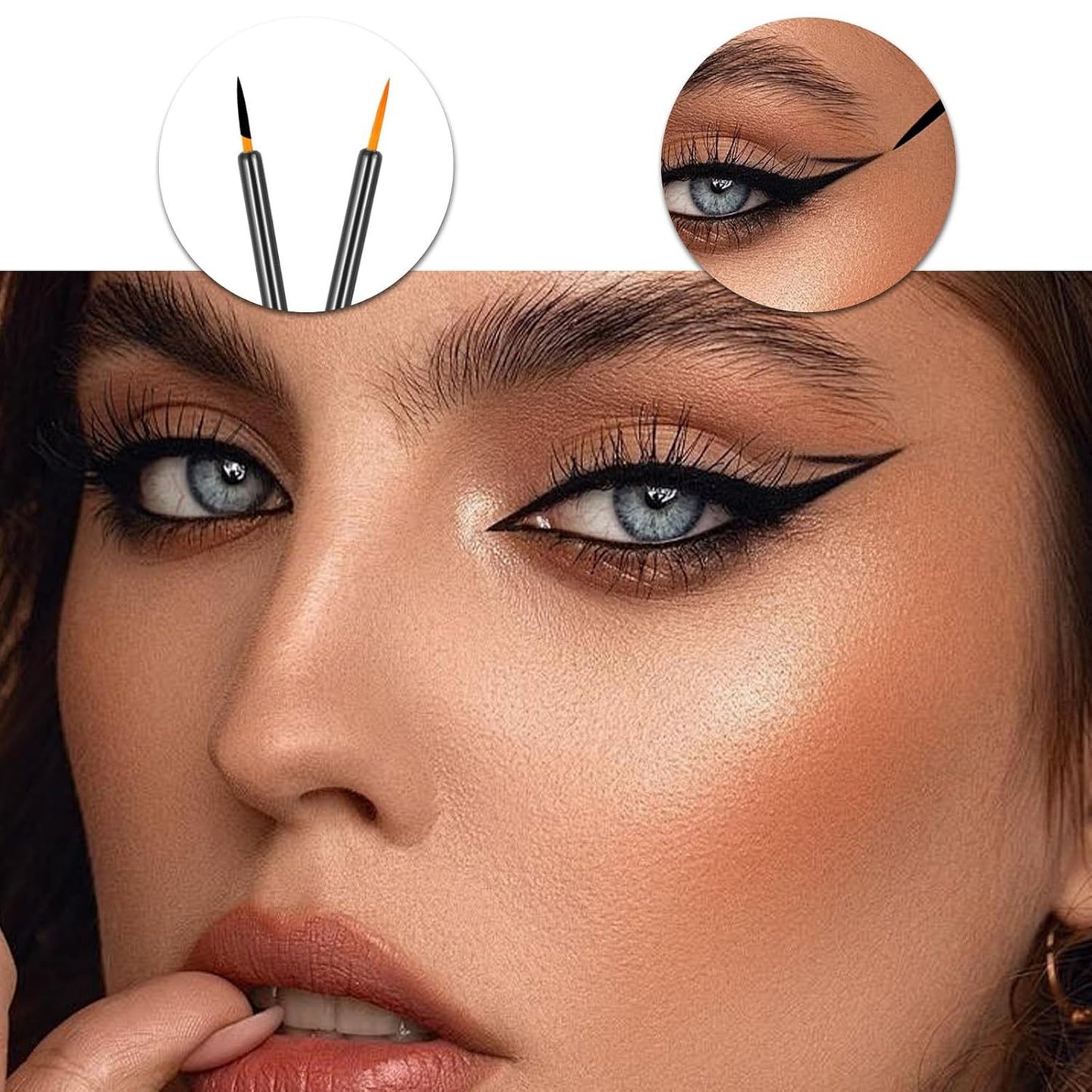 One Hundred Pack Disposable Eyeliner Brushes - Ultra-Fine Point Applicators, Black Cosmetic Eye Wands For Precise Makeup Application