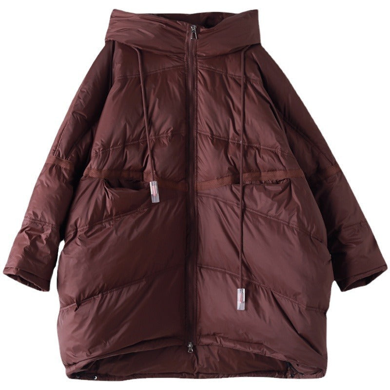 Plus Size White Duck Down Loose Down Jacket LadyShow.Store