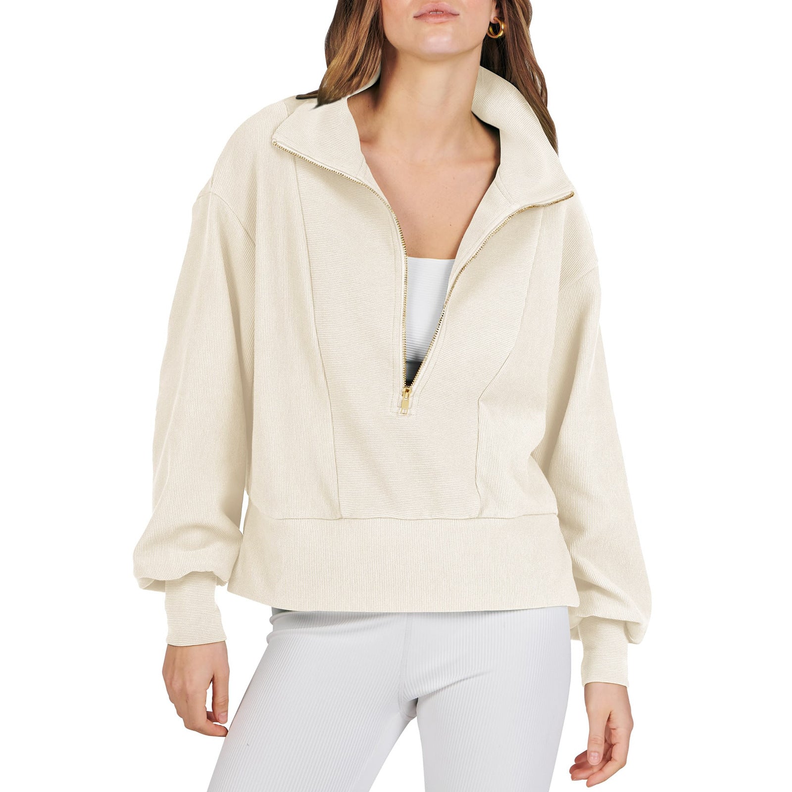 Women's Half-zip Pullover Long-sleeved Sweatshirt LadyShow.Store