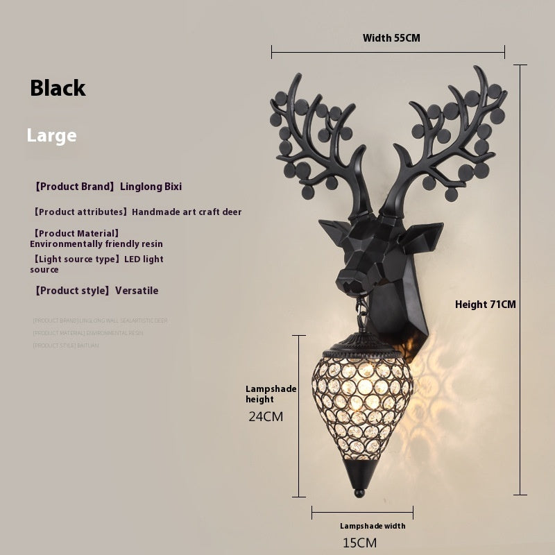 Deer Head Wall Lamp Creative Personalized Antlers PearlNestDecor.com