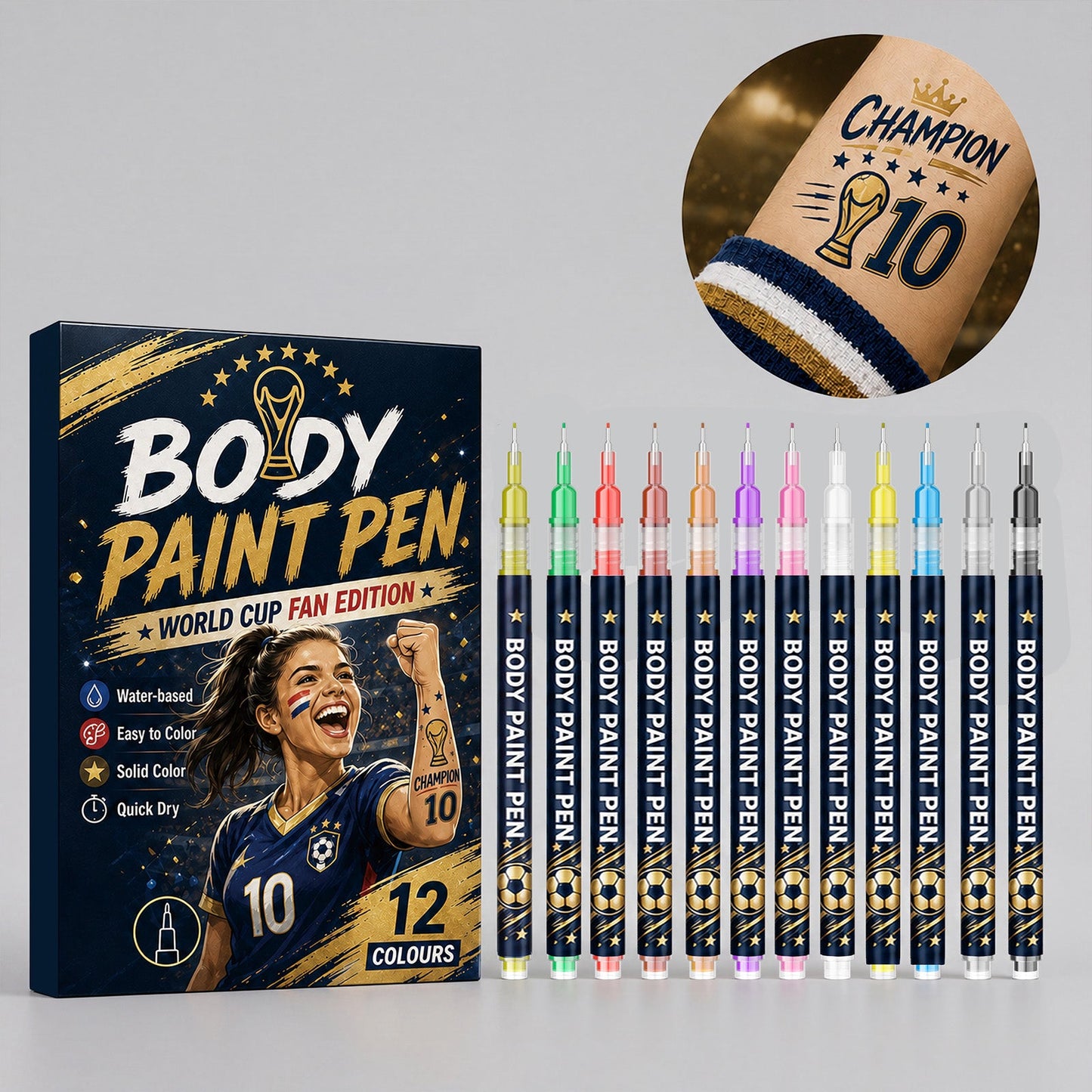 Body Painting Pen World Cup Tri Light Beauty