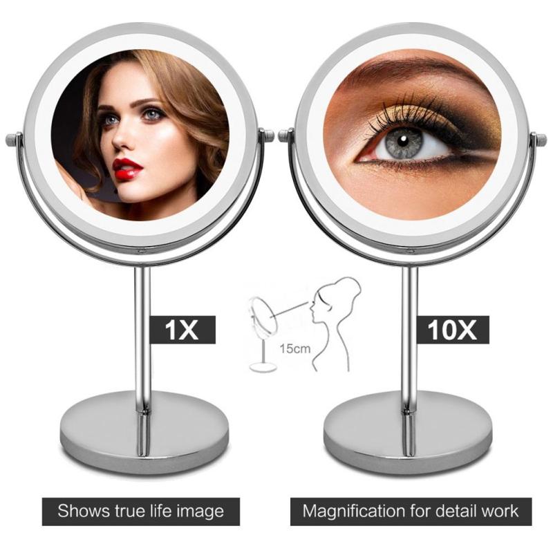 LED Makeup Mirror with 360° Rotation and 10x Magnification LadyShow.Store