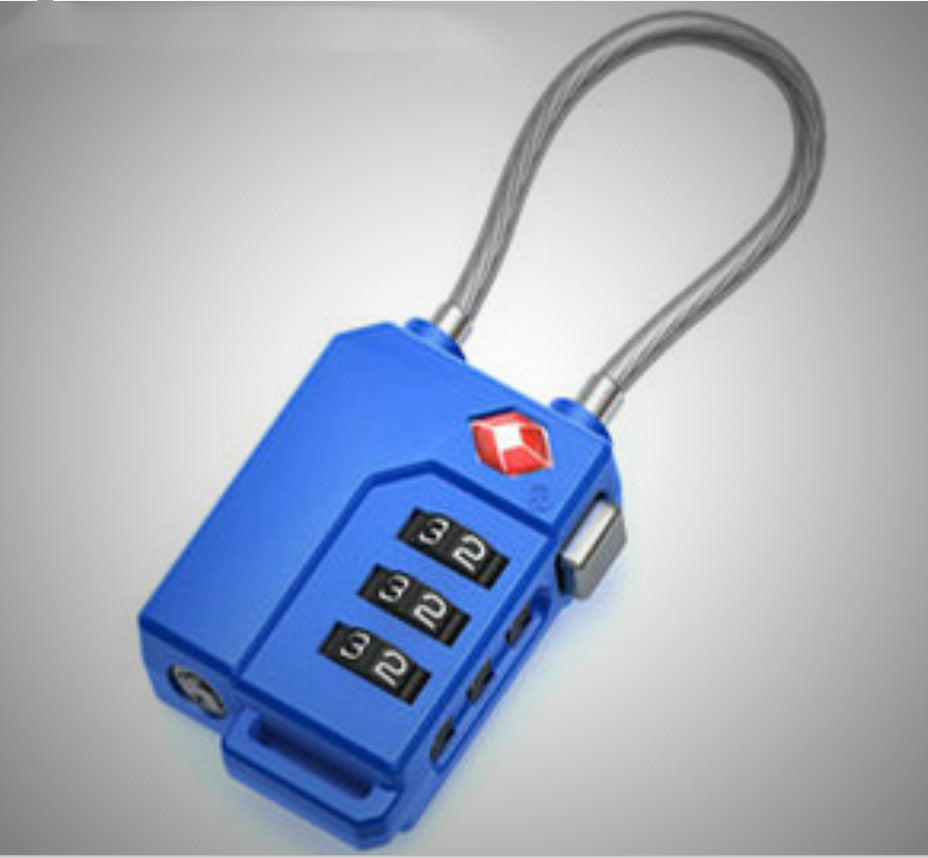 New PC Material Wire Rope Padlock With Password Required