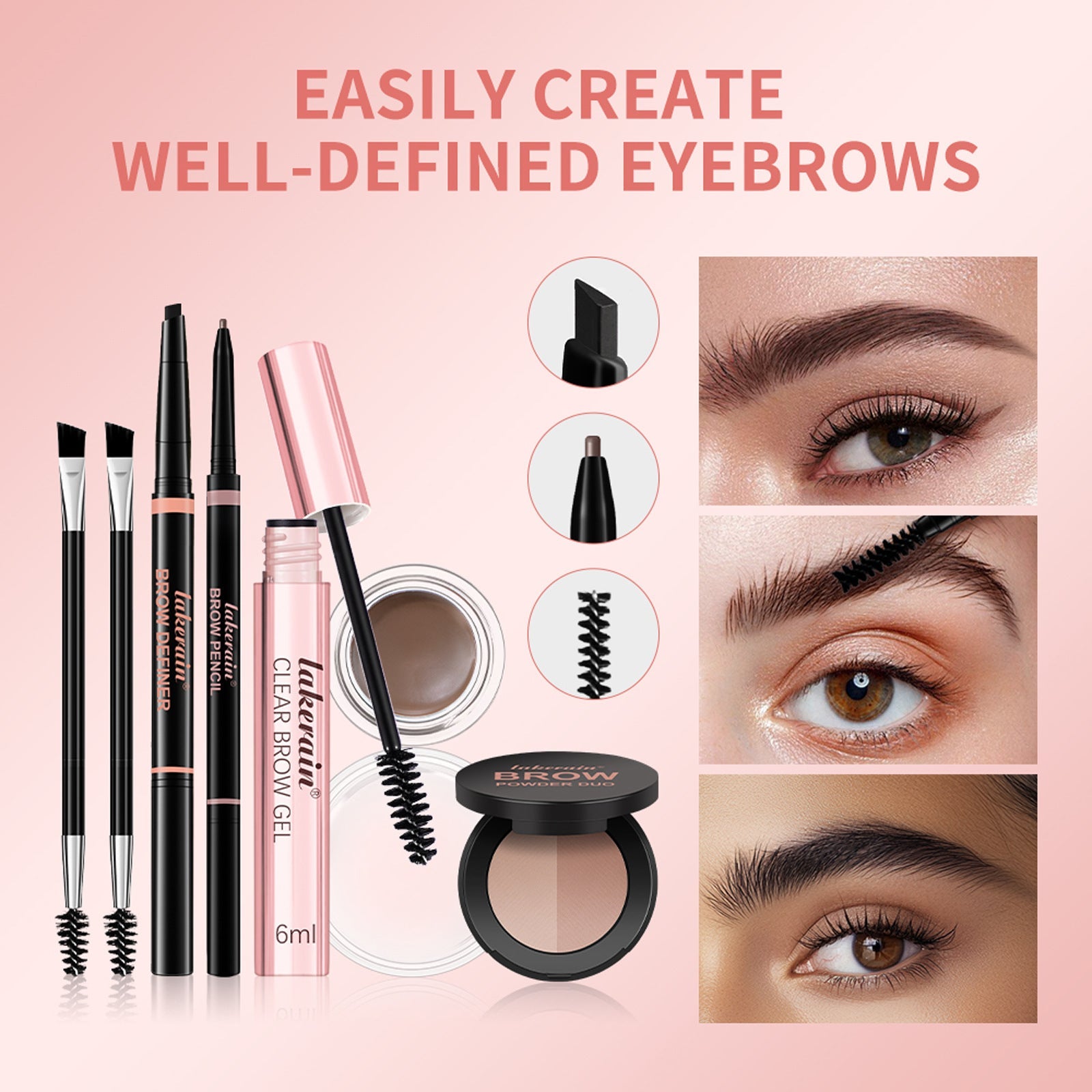 Full Set Of Stereo Powder Brow Cream Eyebrow Gel Suit LadyShow.Store