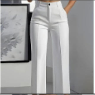 New Cross-border European And American Women's Solid Color Suit Pants Wide-leg Trousers LadyShow.Store