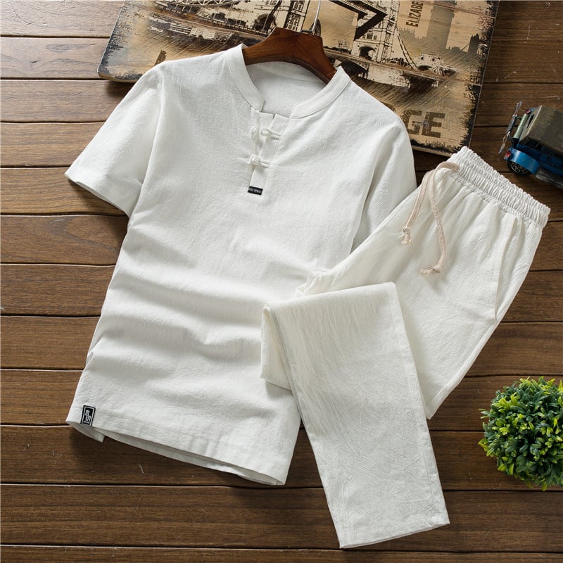 Chinese Style Short-Sleeved Linen Summer T-Shirt Pi-Mart