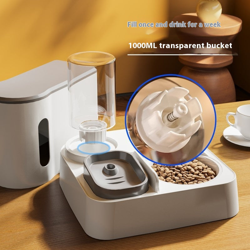 Cat Automatic Pet Feeder Water Dispenser Integrated Double Bowl Drinking Pet Pets Fashion