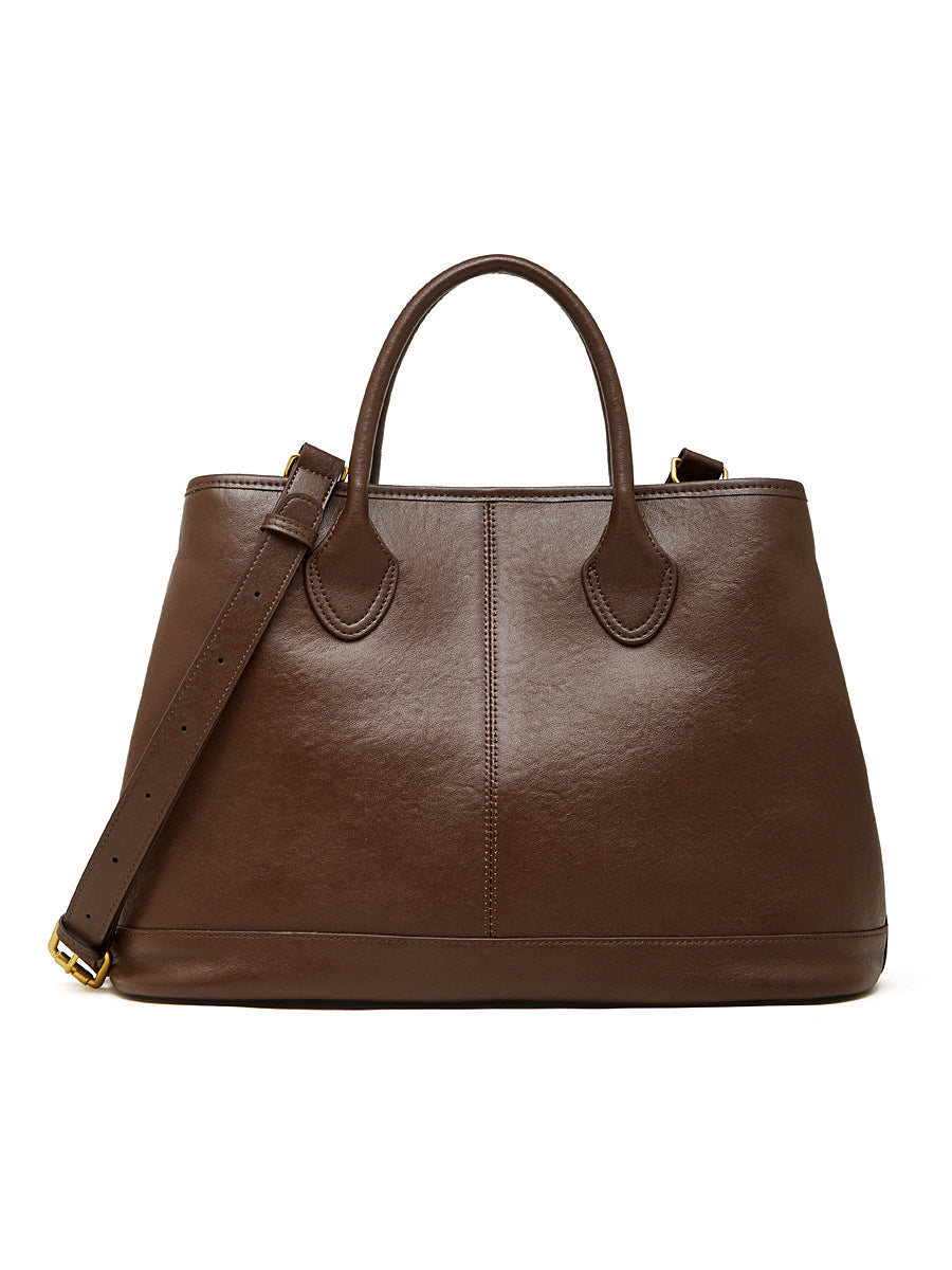 Simple High-Capacity Top-Grain Leather ToteCrossbody Bag For Women LadyShow.Store