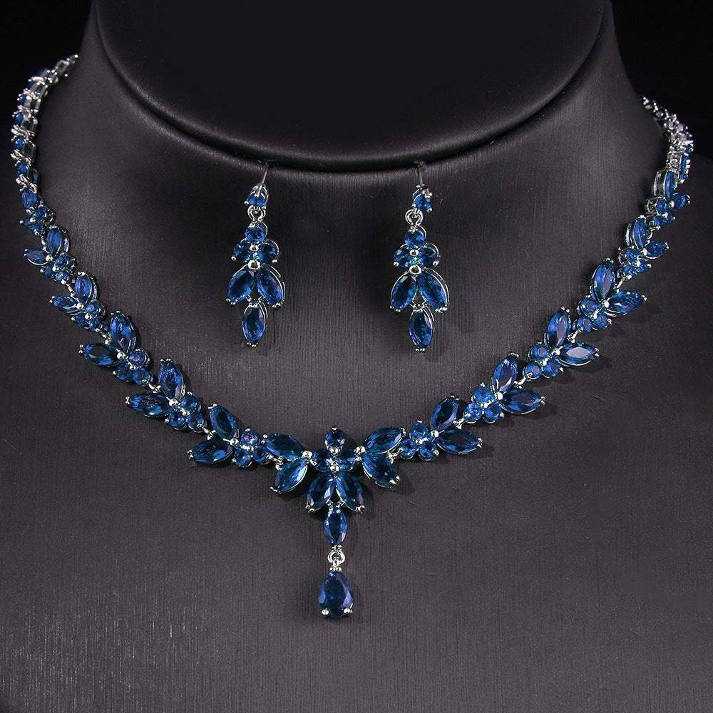Simple White Bride Zircon Set Women LadyShow.Store