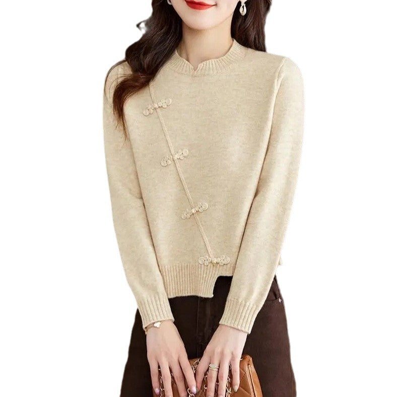 Red Thickened Knit Sweater New Irregular Temperament LadyShow.Store