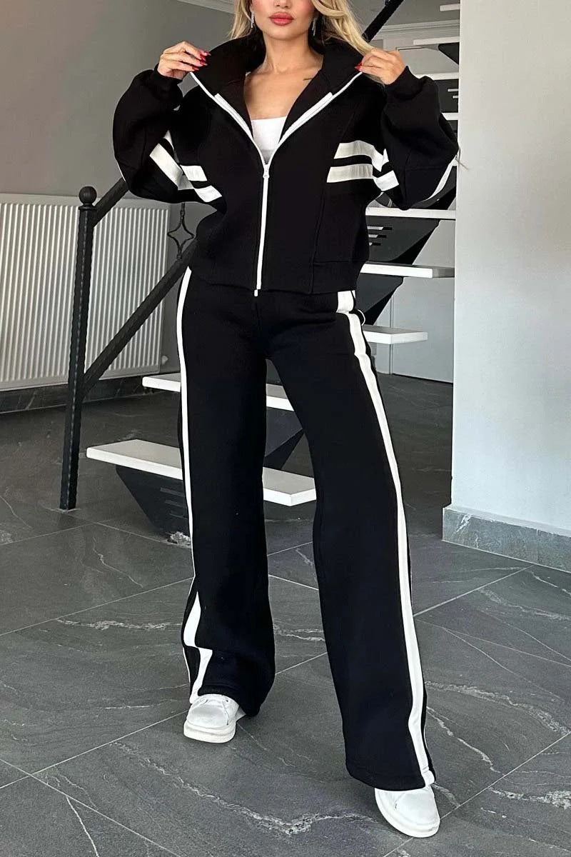 Fashion Two-piece Women's White Sports Suit Loose Sports Shirt Casual Pants Sets Sportswear Women Clothes Tracksuit Women Outfits NorixaFashion.com