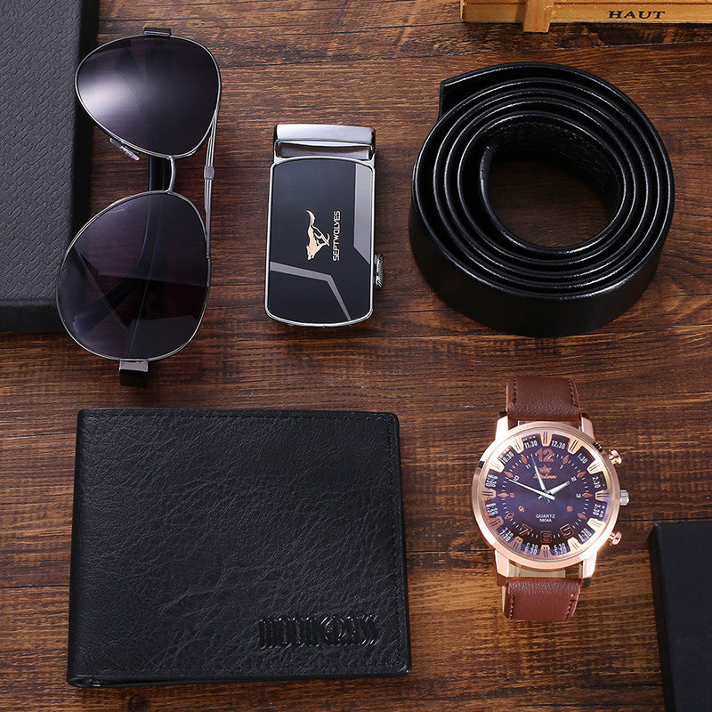 Fashion Creative Personality Watch Glasses Belt Wallet Set Gift Box LuxuryLifeWay Online Store