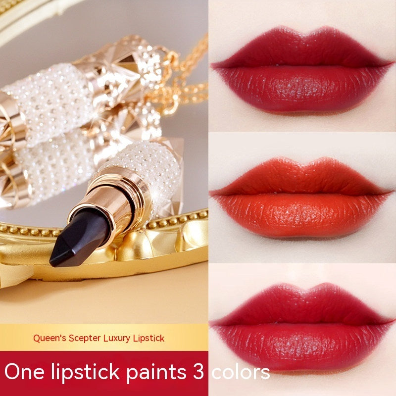 Queen Truncheon Three-color Lipstick Matte Finish Moisturizing Lipstick LadyShow.Store