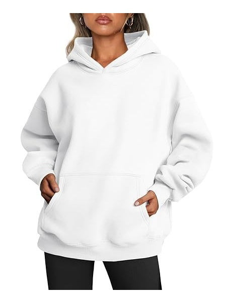 2026 New Arrival Womens Solid Color HoodieFashion Loose Casual Athletic Sweatshirt For Ladies NorixaFashion.com