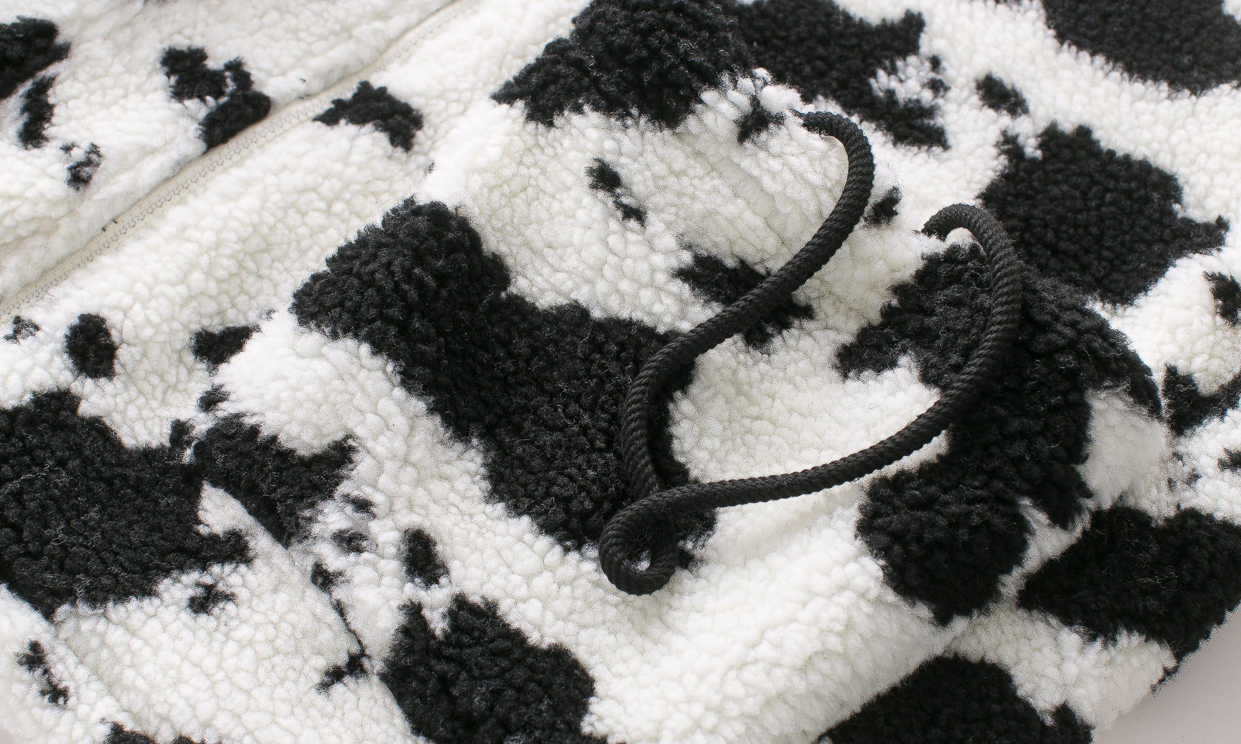 Oversized Cow Print Plush Cotton Jacket for All Pi-Mart