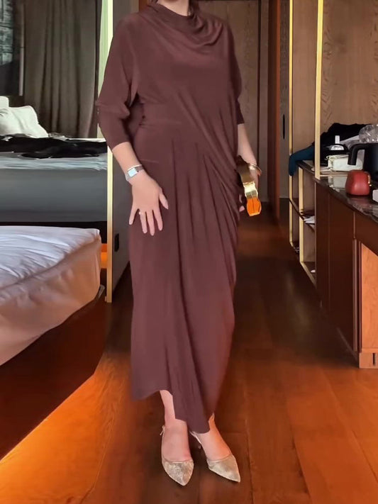 Elegant Pleated Tie Dress Two-piece Set NorixaFashion.com