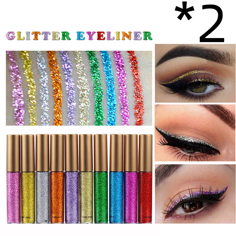 HANDAIYAN Brand 1 Pcs Glitter Liquid Eyeliner Pen 10 Colors Metallic Shine Eye Shadow & Liner Combination Pencil Eyes Makeup LuxuryLifeWay Online Store