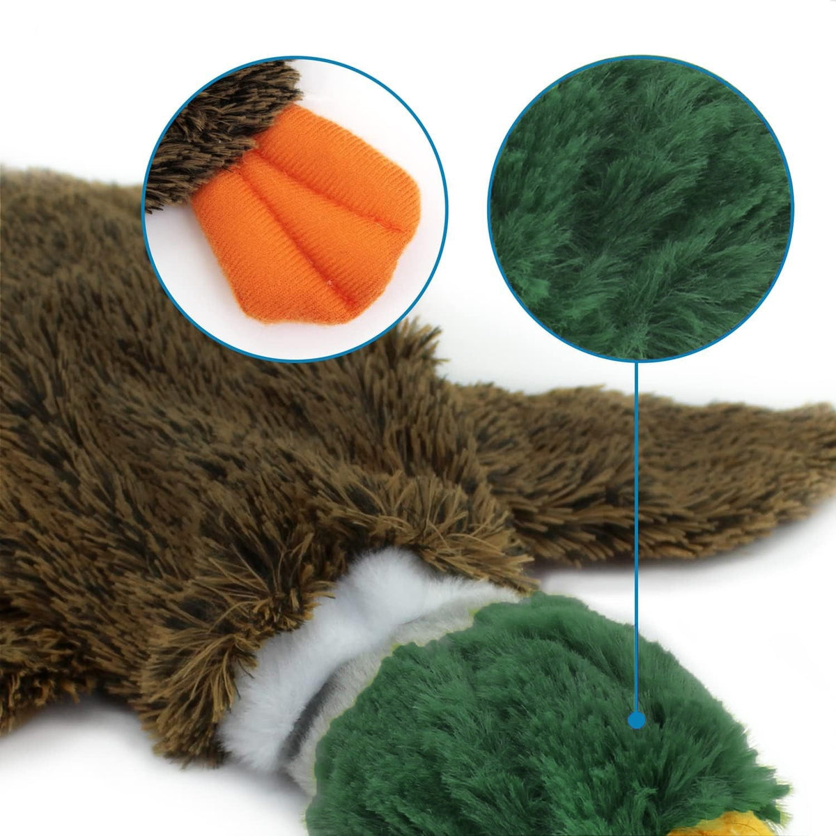 Best Pet Supplies 2-in-1 Stuffless Squeaky Dog Toys With Soft, Durable Fabric For Small, Medium, And Large Pets, No Stuffing For Indoor Play, Supports Active Biting And Play - 1Wild Duck Pets Fashion