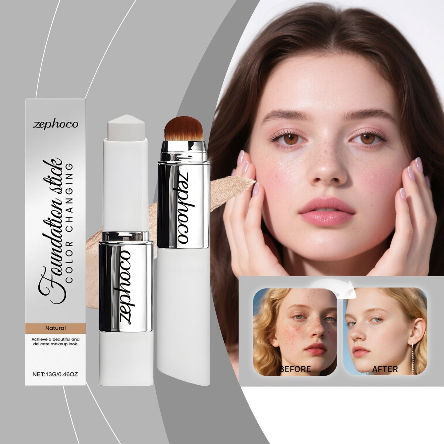 Color-Changing Concealer Foundation Stick Natural Shade