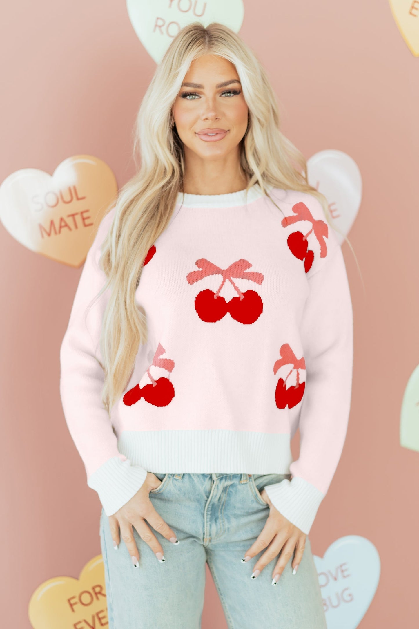 Nevaeh Pattern Drop Shoulder Sweater LuxuryLifeWay Online Store