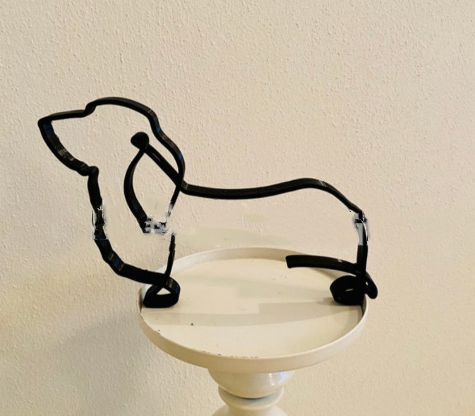Simple Metal Dog Art Sculpture Decoration PearlNestDecor.com