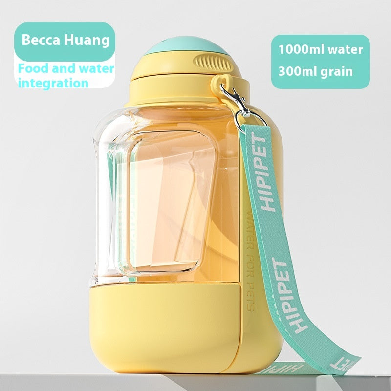 2 In 1 Dog Large Capacity Pets Out Drinking Pot Cat Water Dispenser Portable Water Cup Water And Food Integrated Bowl Pet Products Pets Fashion