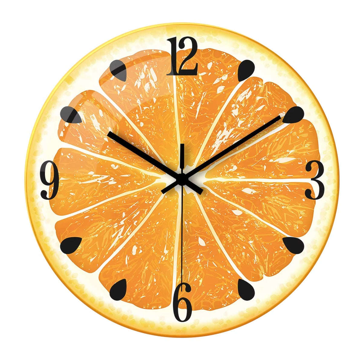 Fruit-colored Quiet-design Creative Glass Wall Clock Quartz Wall Clock PearlNestDecor.com
