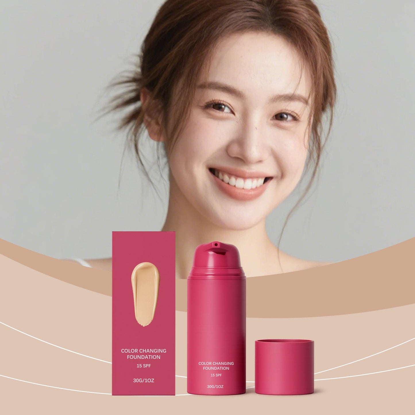 Thermo-responsive Color Adjusting Foundation Natural Shade Tri Light Beauty
