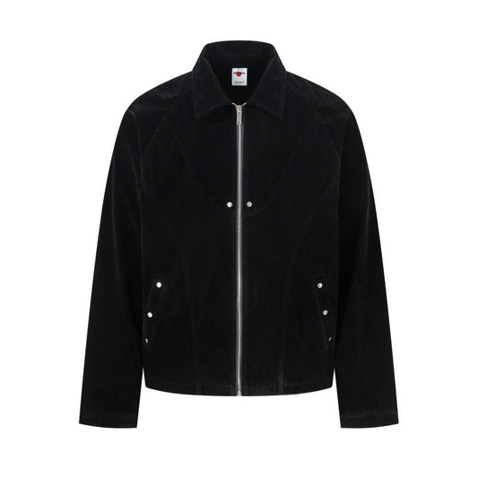 Retro Patchwork Black Jacket Unisex Designer-Style Niche Loose Coat Best YouTube Store