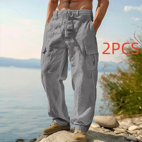 Men's Four Seasons Thin Loose Casual Wide-leg Pants NorixaFashion.com